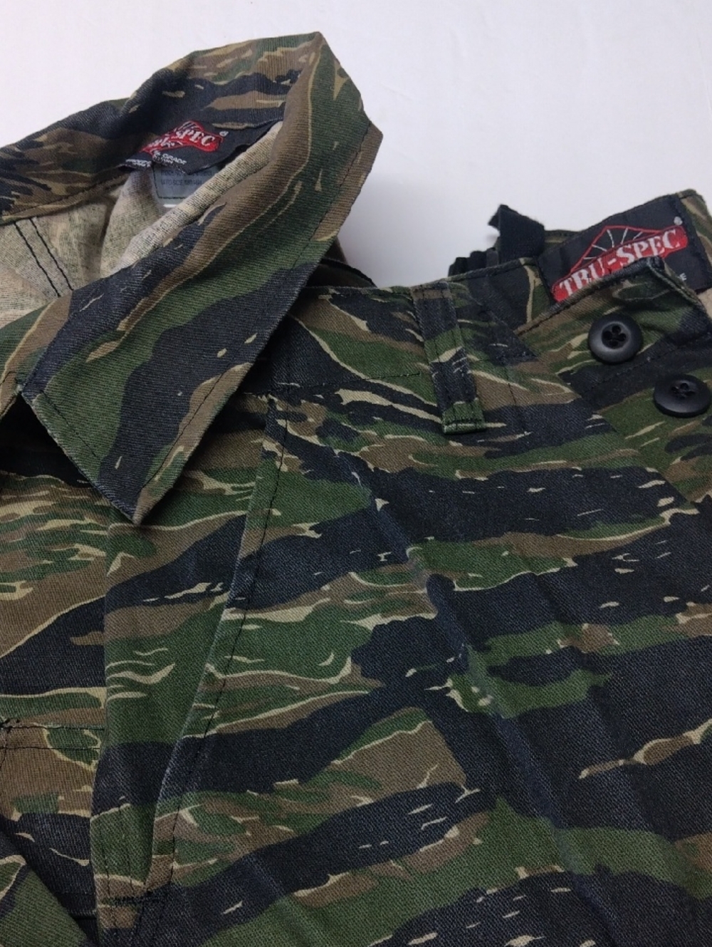 TRU-SPEC Camo Tactical Jacket & Pants- Tiger Stripe Green